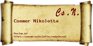 Csemer Nikoletta névjegykártya